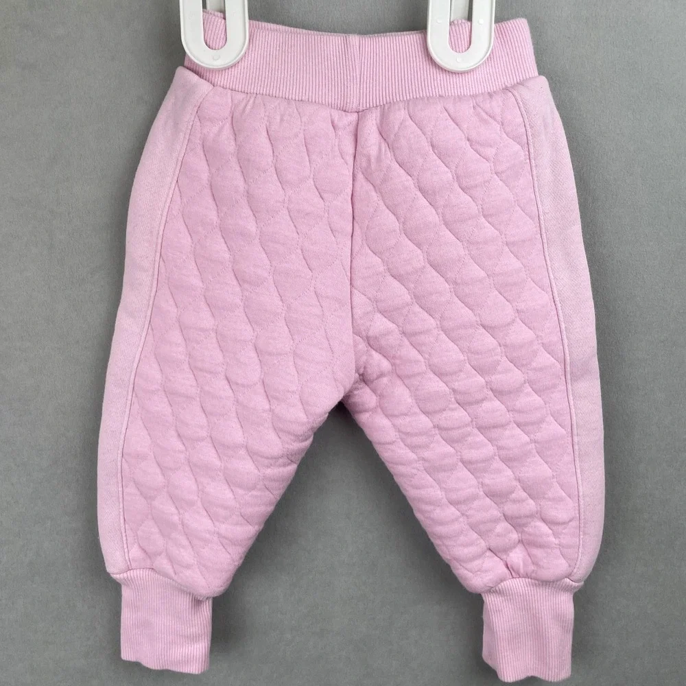 Nike Readyset Baby Girl Pink Quilted Snap Up Hoodie Jogger Set Cozy Sporty 12M